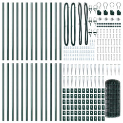 Euro Fence with Spikes 50 x 0.4 m PVC-Coated Steel Mesh Spike Anchor Fix Green 0.4 m 50 x 100 mm mesh