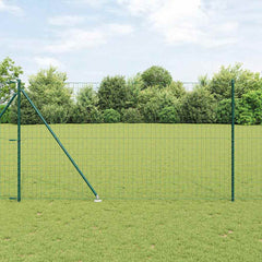 Euro Fence with Spikes 10 x 0.4 m PVC-Coated Steel Mesh Spike Anchor Fix Green mesh Size 76.2 x 63.5 mm mesh 1.6 m