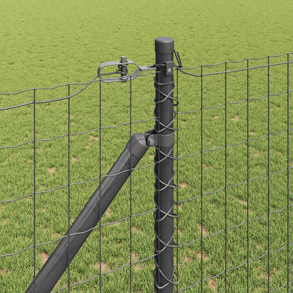 Euro Fence with Spikes 10 x 1 m PVC-Coated Steel Mesh Spike Anchor Fix Grey mesh Size 50 x 75 mm mesh 1.4 m