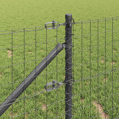 vidaXL Euro Fence with Spikes 10 x 0.6 m PVC-Coated Steel Grey Mesh 4