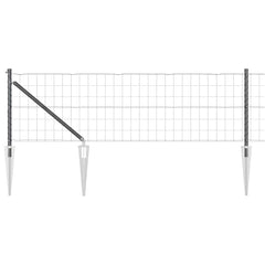 vidaXL Euro Fence with Spikes 10 x 0.6 m PVC-Coated Steel Grey Mesh 2