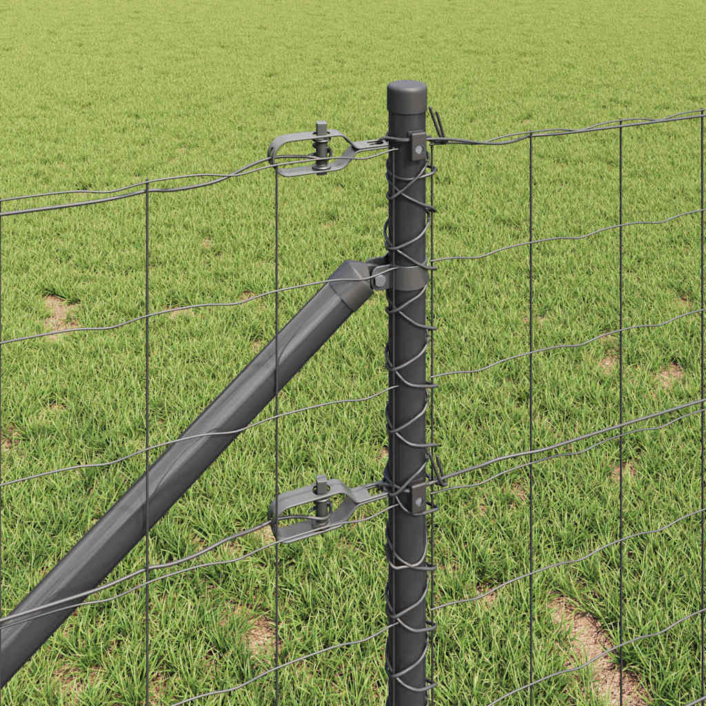 vidaXL Euro Fence with Spikes 10 x 0.6 m PVC-Coated Steel Grey Mesh 4