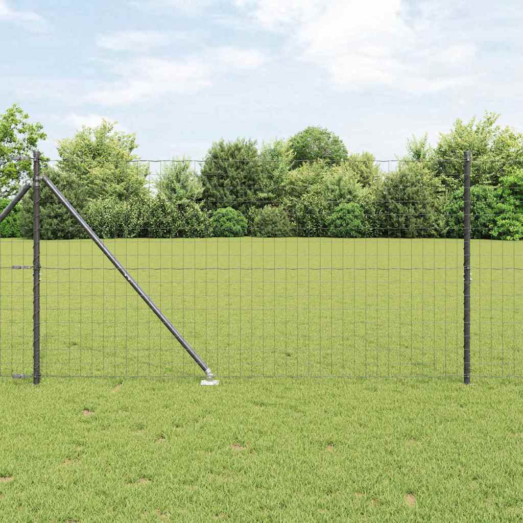 Euro Fence with Spikes 10 x 0.4 m PVC-Coated Steel Mesh Spike Anchor Fix Grey mesh Size 76 x 64 mm mesh 1.4 m