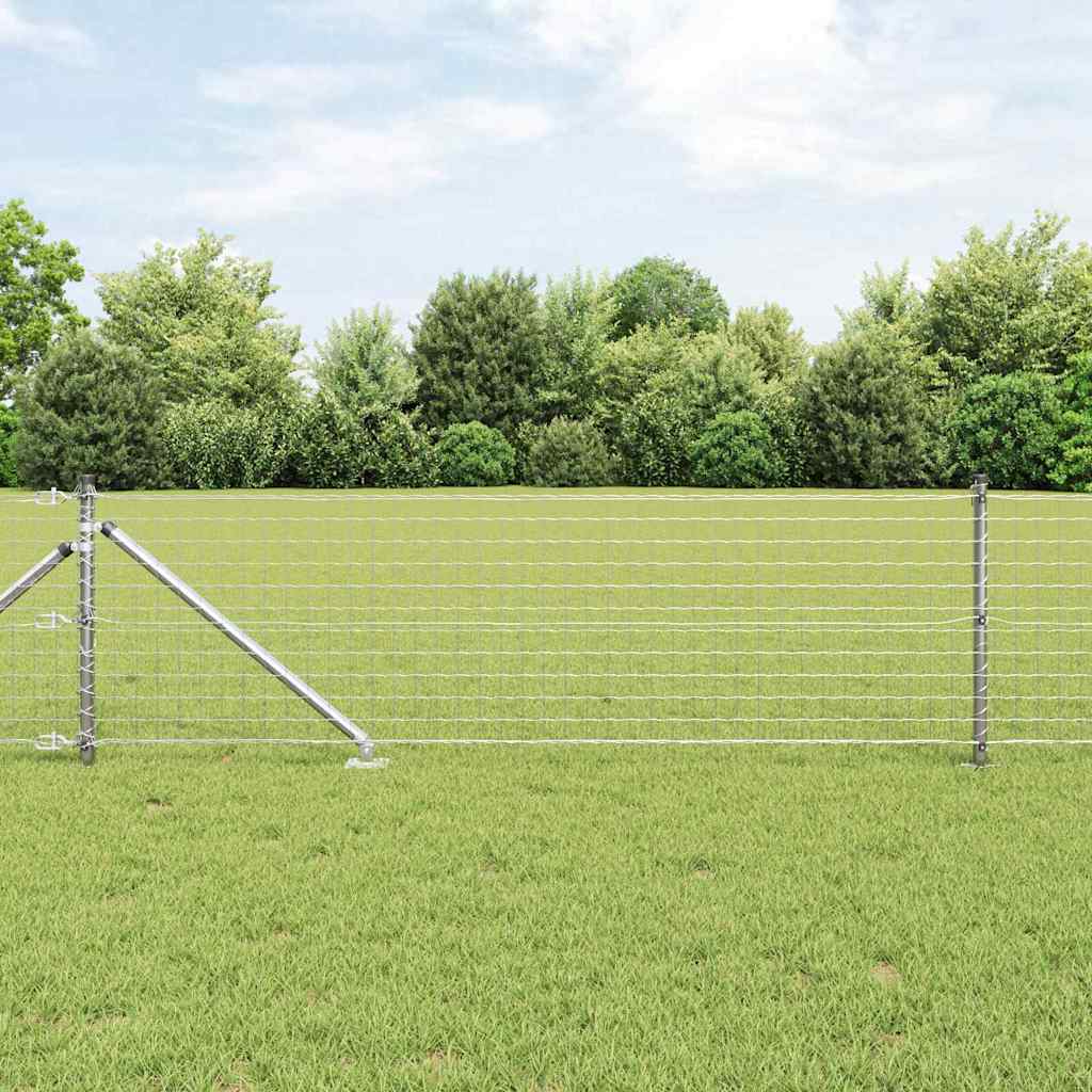 vidaXL Outdoor Euro Fence with Spikes 10 x 0.4 m Galvanised Steel Mesh 4