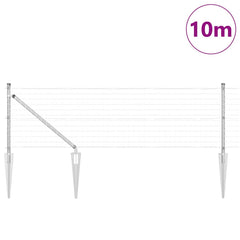 vidaXL Outdoor Euro Fence with Spikes 10 x 0.4 m Galvanised Steel Mesh 3
