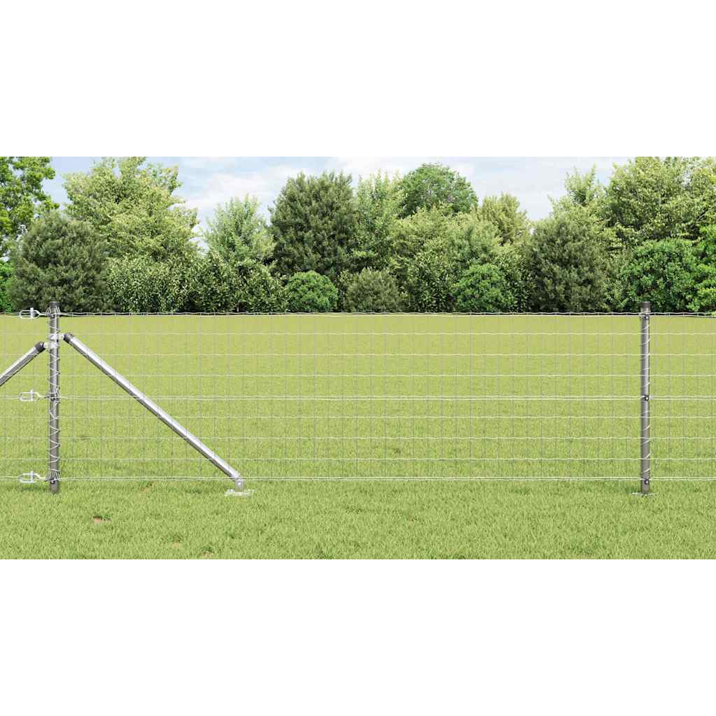 vidaXL Outdoor Euro Fence with Spikes 10 x 0.4 m Galvanised Steel Mesh 1