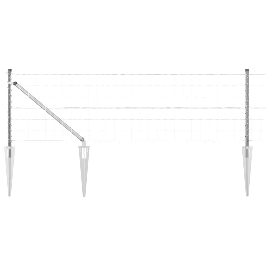 vidaXL Outdoor Euro Fence with Spikes 10 x 0.6 m Galvanised Steel Mesh 2