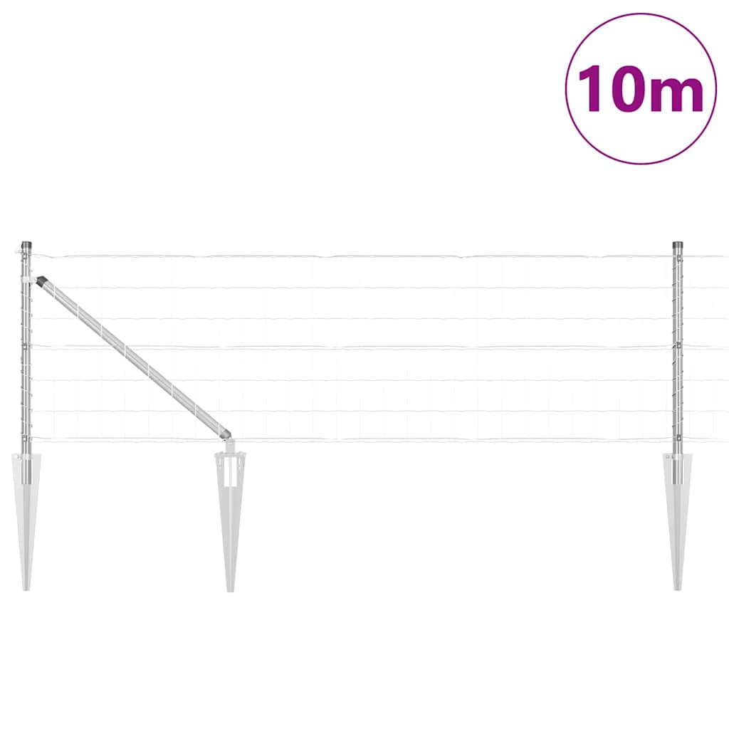 vidaXL Outdoor Euro Fence with Spikes 10 x 0.6 m Galvanised Steel Mesh 3