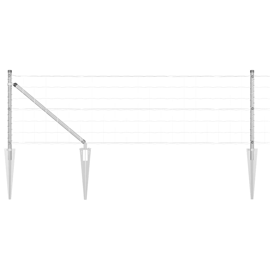 Euro Fence with Spikes 10 x 1.6 m Silver Mesh Spike Anchor Fix Galvanised Steel mesh Size 100 x 100 mm mesh 0.6 m