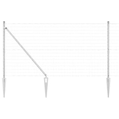 Euro Fence with Spikes 25 x 1.2 m Silver Mesh Spike Anchor Fix Galvanised Steel 76 x 64 mm mesh
