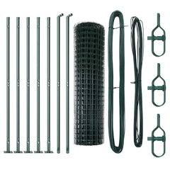vidaXL Euro Fence with Concrete Base 10 x 1 m PVC-Coated Steel Green 6