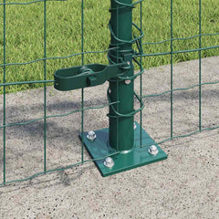Euro Fence with Concrete Base 10 x 1 m PVC-Coated Steel Concrete Base Fix Green mesh Size 50 x 75 mm mesh 1 m