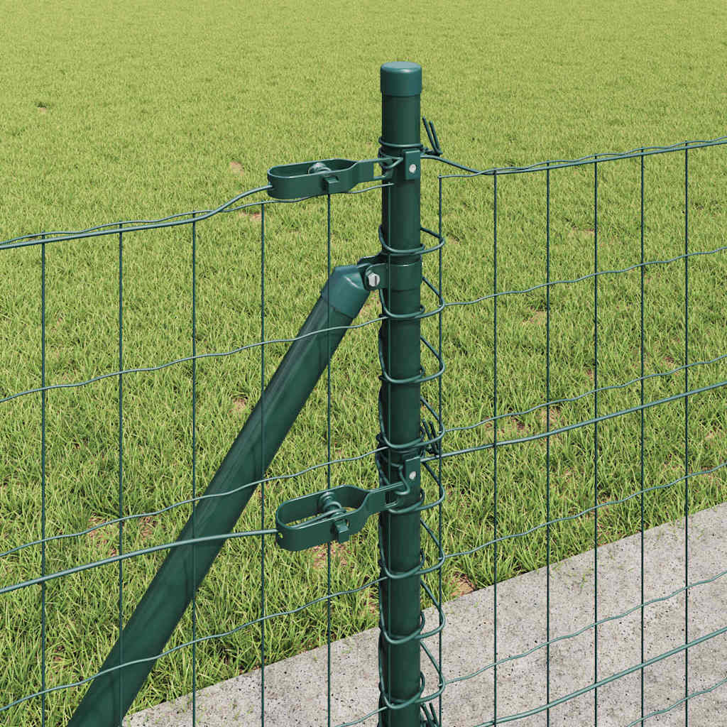 vidaXL Euro Fence with Concrete Base 10 x 0.4 m PVC-Coated Steel Green 5