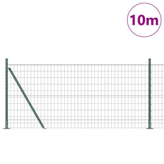vidaXL Euro Fence with Concrete Base 10 x 1 m PVC-Coated Steel Green 3