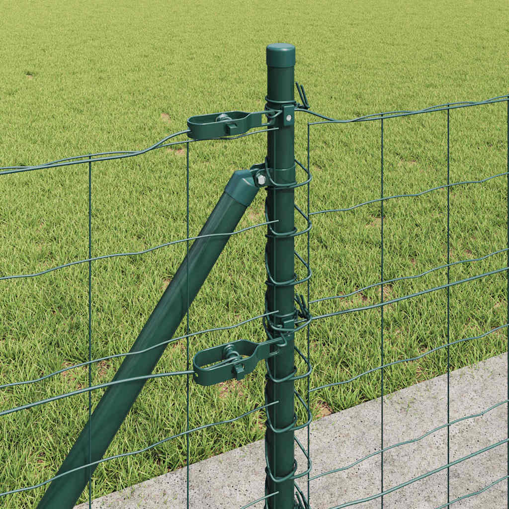 vidaXL Euro Fence with Concrete Base 10 x 0.4 m PVC-Coated Steel Green 5