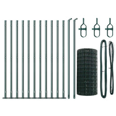 vidaXL Euro Fence with Concrete Base 25 x 0.4 m PVC-Coated Steel Green 6