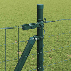 Euro Fence with Concrete Base 25 x 0.8 m PVC-Coated Steel Concrete Base Fix Green 76 x 63 mm mesh