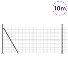 vidaXL Euro Fence with Concrete Base 10 x 1 m PVC-Coated Steel Grey 3