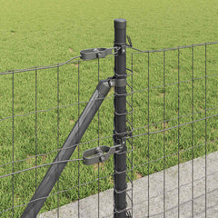 vidaXL Euro Fence with Concrete Base 10 x 0.4 m PVC-Coated Steel Grey 5