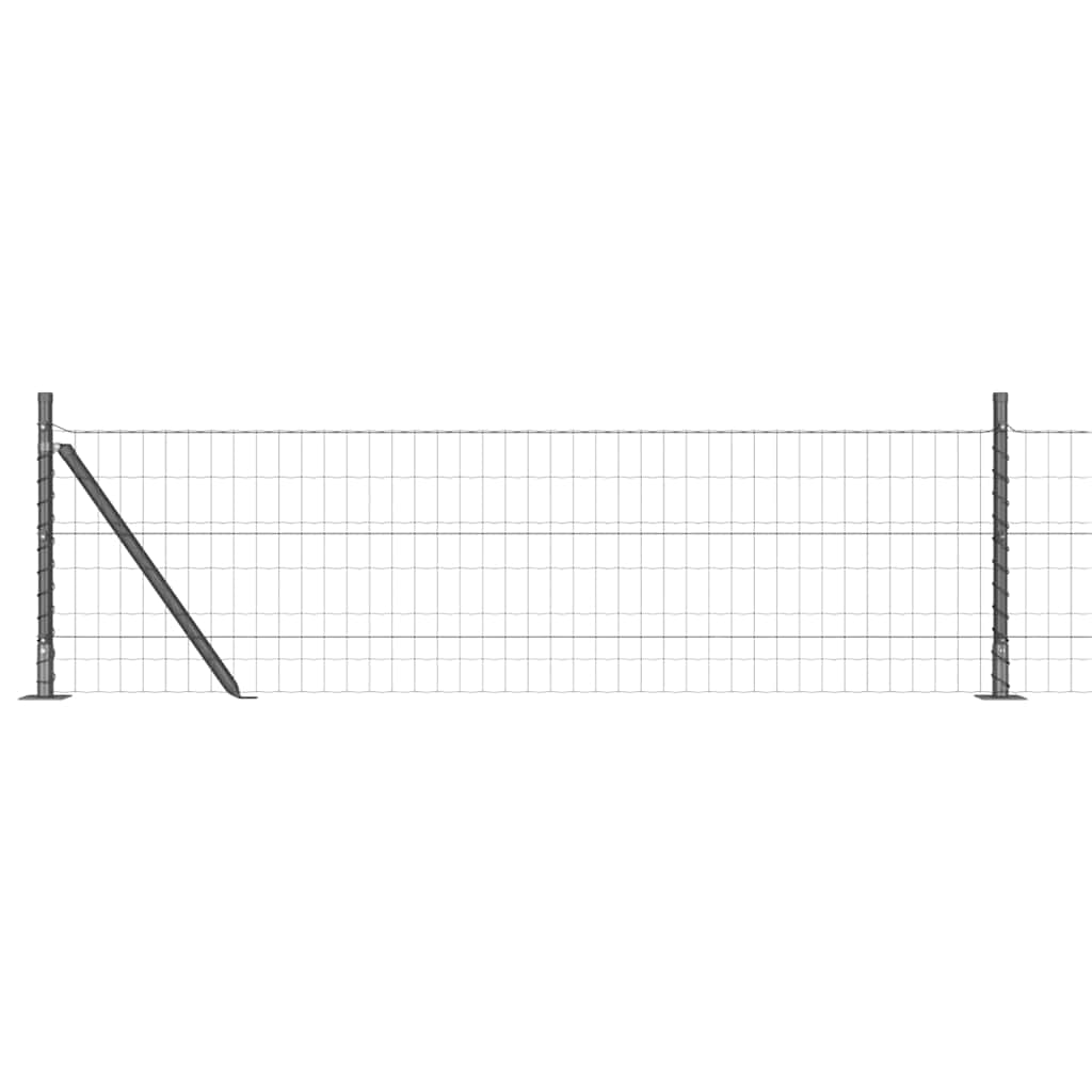 vidaXL Euro Fence with Concrete Base 10 x 0.4 m PVC-Coated Steel Grey 2