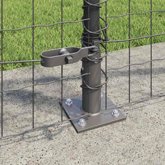vidaXL Euro Fence with Concrete Base 10 x 1 m PVC-Coated Steel Grey 4