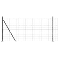 Euro Fence with Concrete Base 10 x 1 m PVC-Coated Steel Concrete Base Fix Grey mesh Size 100 x 100 mm mesh 1 m