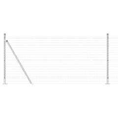 vidaXL Outdoor Euro Fence with Concrete Base 10 x 0.8 m Silver Mesh 2