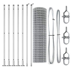 vidaXL Outdoor Euro Fence with Concrete Base 10 x 0.8 m Silver Mesh 6