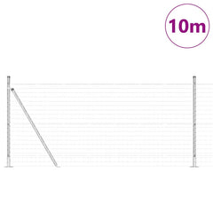 vidaXL Outdoor Euro Fence with Concrete Base 10 x 0.8 m Silver Mesh 3