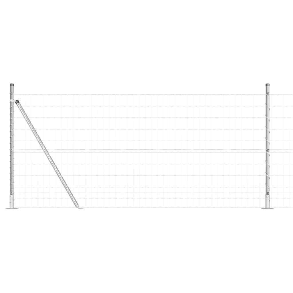 vidaXL Outdoor Euro Fence with Concrete Base 10 x 1 m Galvanised Steel 2