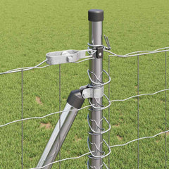 vidaXL Outdoor Euro Fence with Concrete Base 10 x 1 m Galvanised Steel 5