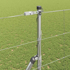 Welded Wire Fence 25 x 1.5 m Galvanised Steel Silver Ground Fix 30 cm (13 wires)