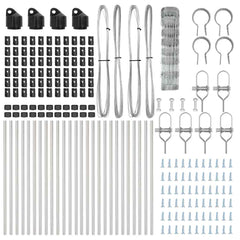 Welded Wire Fence 50 x 0.8 m Galvanised Steel Silver Ground Fix 30 cm (8 wires)