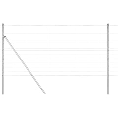 Welded Wire Fence 50 x 1.2 m Galvanised Steel Silver Ground Fix 30 cm (10 wires)