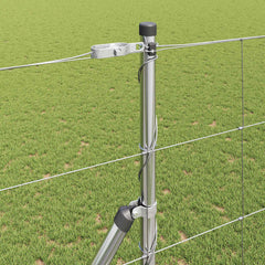 Welded Wire Fence 50 x 1.4 m Galvanised Steel Silver Ground Fix 30 cm (12 wires)