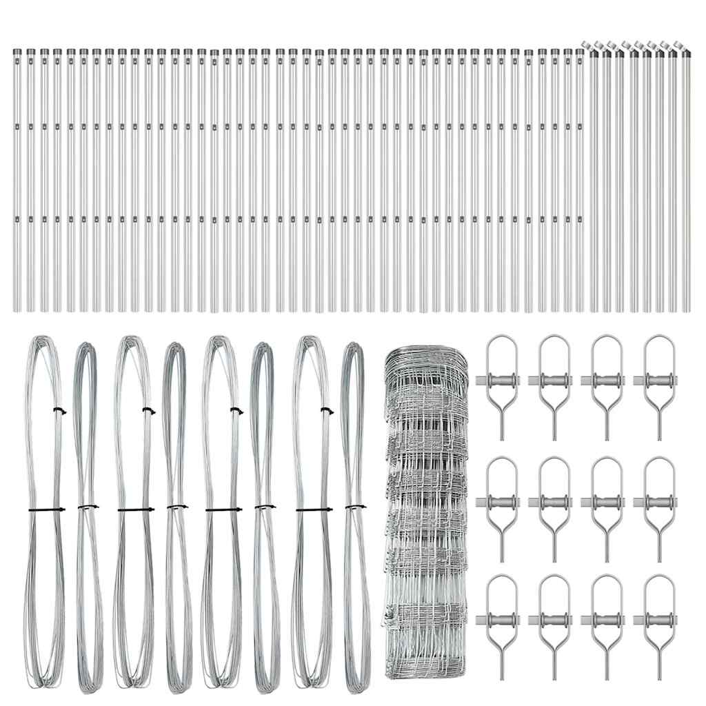 Welded Wire Fence Galvanised Steel Ground Fix Length 100 m 0.8 m 30 cm (8 wires)