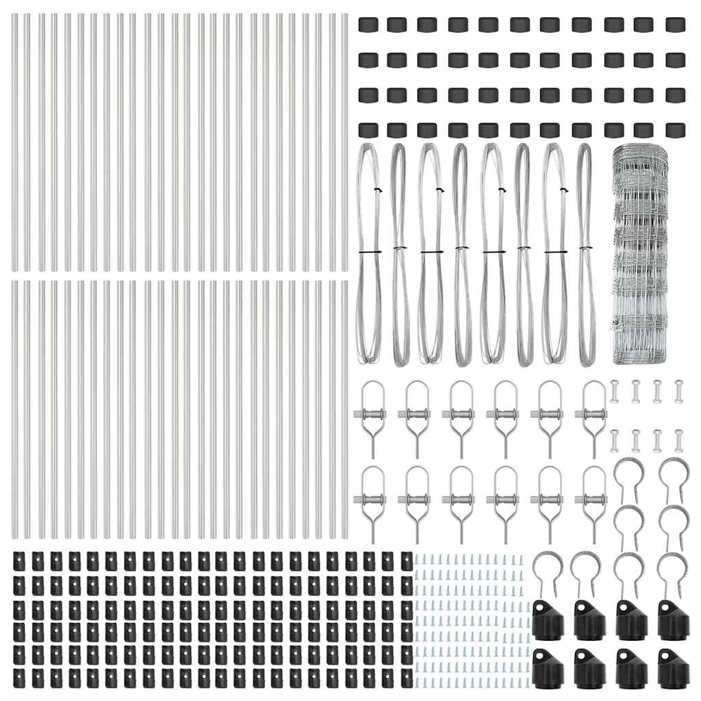 Welded Wire Fence Galvanised Steel Ground Fix Length 100 m 0.8 m 30 cm (8 wires)