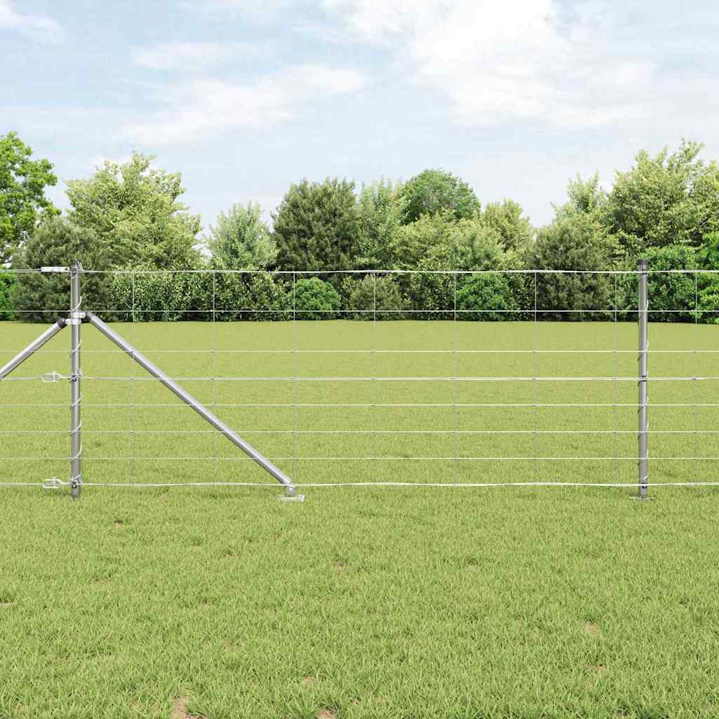 Welded Wire Fence with Spikes 25 x 0.8 m Galvanised Steel Mesh Spike Anchor Fix 30 cm (8 wires)