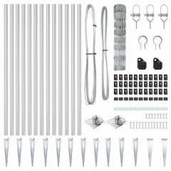 Welded Wire Fence with Spikes 25 x 0.8 m Galvanised Steel Mesh Spike Anchor Fix 30 cm (8 wires)