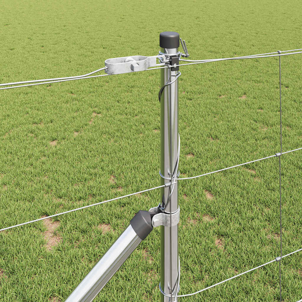 Welded Wire Fence with Spikes 25 x 1 m Galvanised Steel Silver Spike Anchor Fix 30 cm (8 wires)