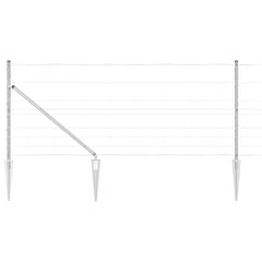 Welded Wire Fence with Spikes 25 x 1 m Galvanised Steel Silver Spike Anchor Fix 30 cm (8 wires)