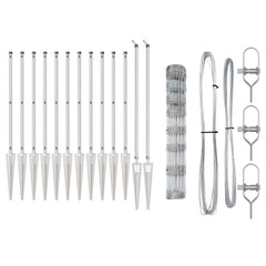 Welded Wire Fence with Spikes 25 x 1 m Galvanised Steel Silver Spike Anchor Fix 30 cm (8 wires)
