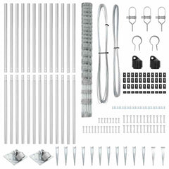 Welded Wire Fence with Spikes 25 x 1.6 m Galvanised Steel Mesh Spike Anchor Fix 15 cm (20 wires)
