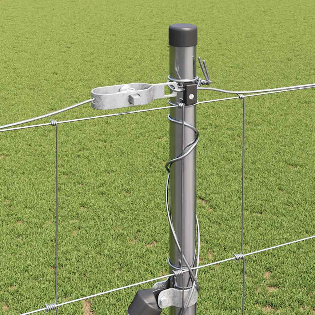 Welded Wire Fence with Concrete Base 25 x 1.6 m Silver Mesh Concrete Base Fix 15 cm (20 wires)