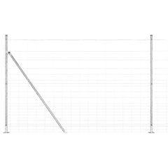 Welded Wire Fence with Concrete Base 25 x 1.6 m Silver Mesh Concrete Base Fix 15 cm (20 wires)
