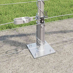 Welded Wire Fence with Concrete Base 50 x 1 m Galvanised Steel Concrete Base Fix 30 cm (10 wires)