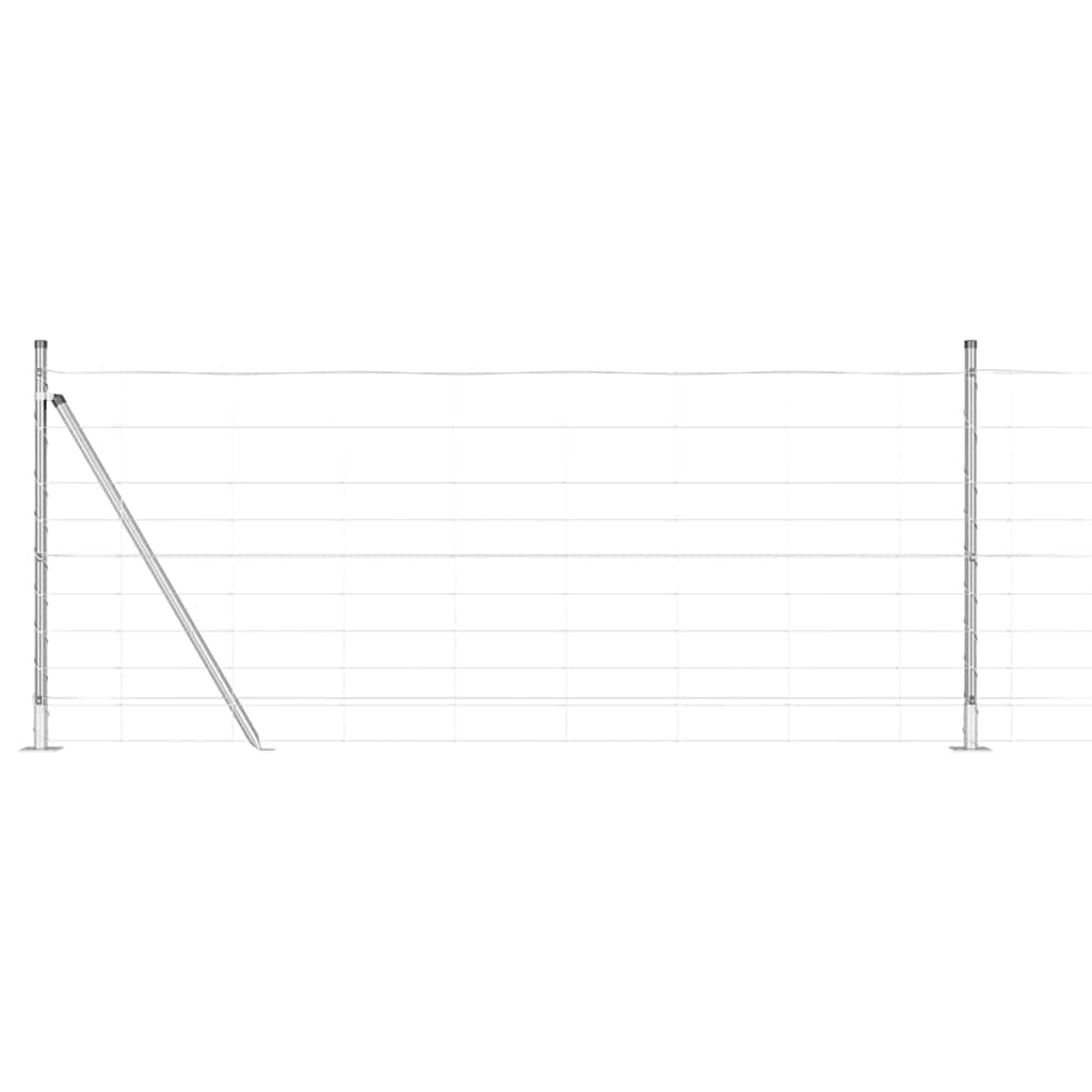 Welded Wire Fence with Concrete Base 50 x 1 m Galvanised Steel Concrete Base Fix 30 cm (10 wires)
