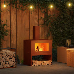 vidaXL Fire Pit Rusty 60 x 40 x 96 cm Weathering Steel 4