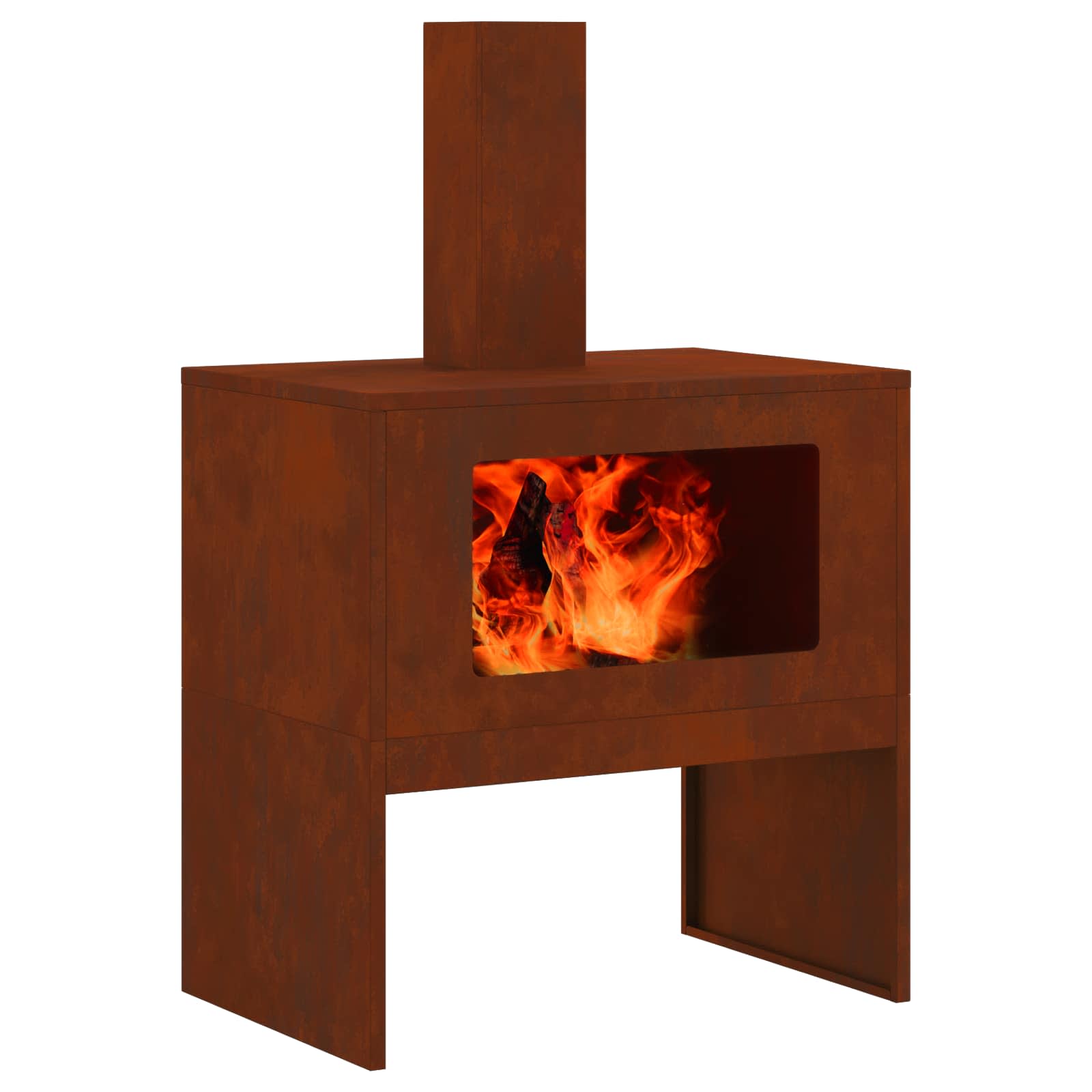 vidaXL Fire Pit Rusty 60 x 40 x 96 cm Weathering Steel 3