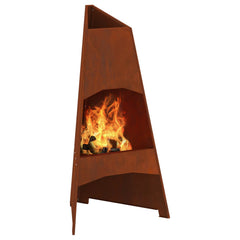 vidaXL Fire Bowl Rusty 50 x 50 x 95 cm Weathering Steel 3